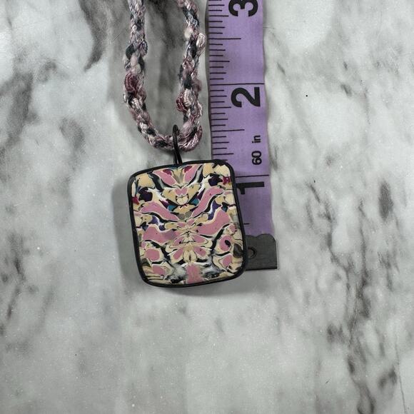 Handmade Polymer Clay Necklace & Brooch Abstract Design Artisan Folk Art Lot 2 - Picture 5 of 11